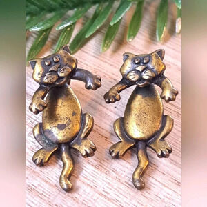 2 in one cat earrings
